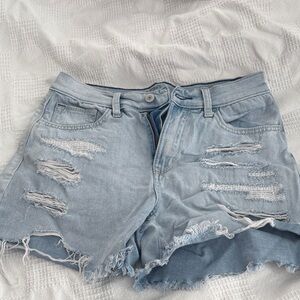 Arizona Jean Company Light Blue Distressed Jean Shorts